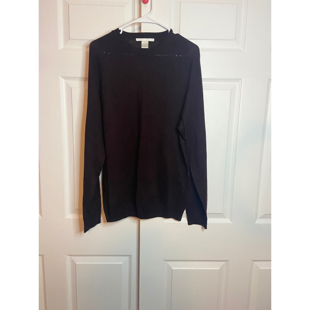 Perry Ellis 100% Silk Crewneck Sweater Burgundy Plum ML4813 XL Raglan Sleeve